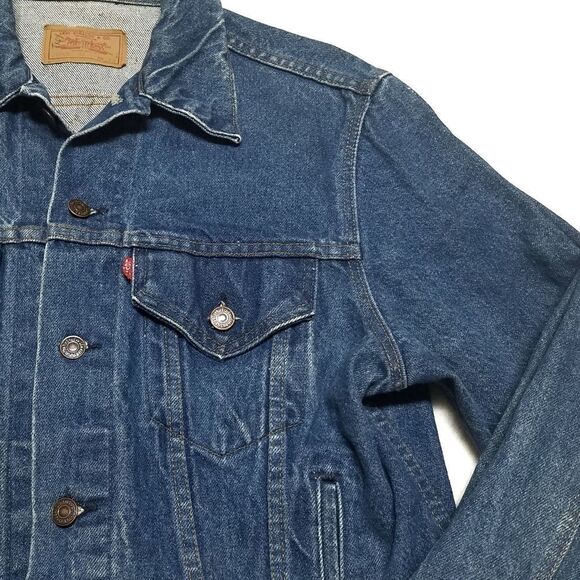 VINTAGE Levi's 506 Mid Wash Denim Trucker Jacket L - Picture 5 of 13